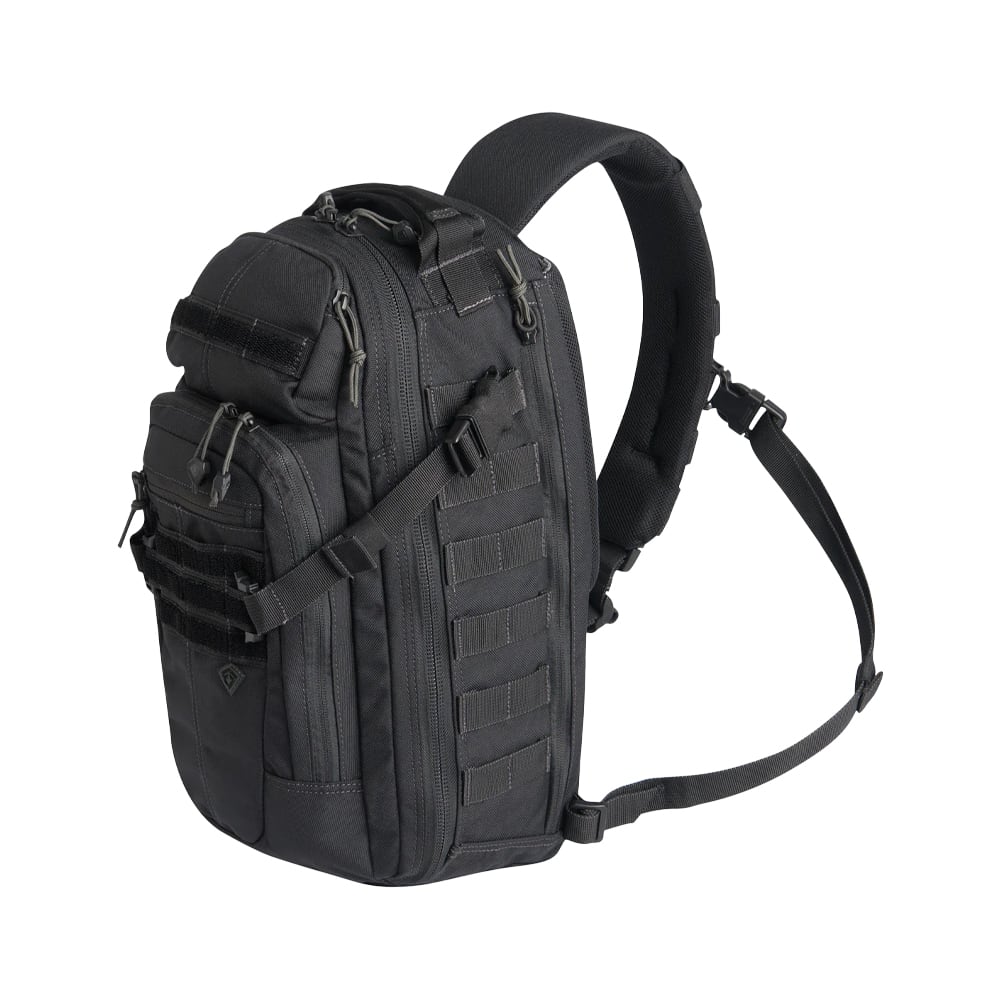 First Tactical Crosshatch 19L Black Sling Pack w/ YKK Zippers & CCW Pocket 180011-019-1SZ - Main Image