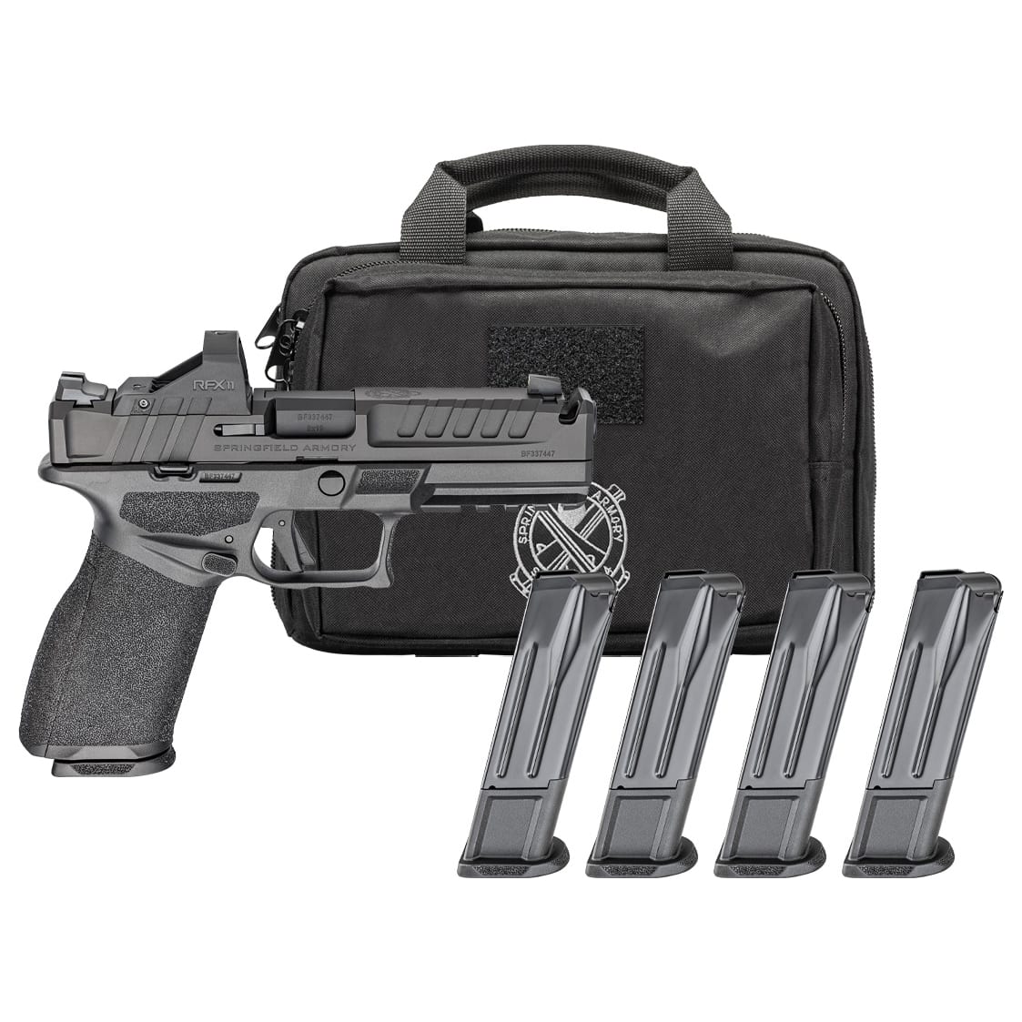 Springfield Armory Echelon 4.5F Full Size 9mm 4.5" Bbl Black Handgun w/ Viridian RFX11 Optic, Pistol Bag, 4x10rd Mags EC9459BLC-COMP-PAC - Main Image