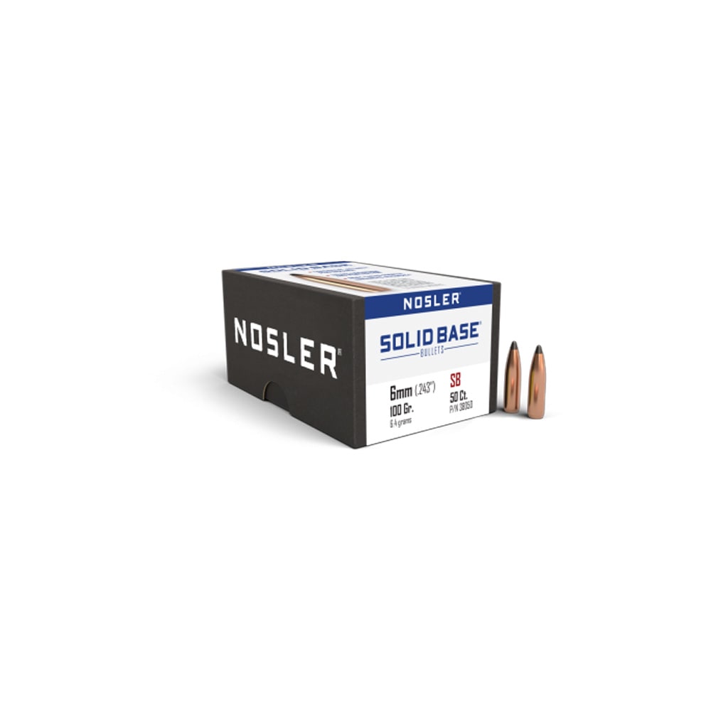 Nosler Solid Base SB-6mm 100g SP (50ct) Bullets 38050