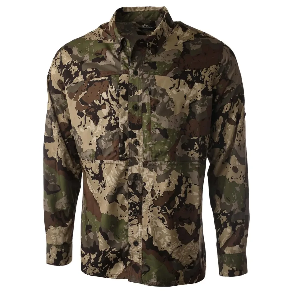 Pnuma Outdoors Long Sleeve Shooting Shirt, Caza Camo 3XL PLSSSCXXX