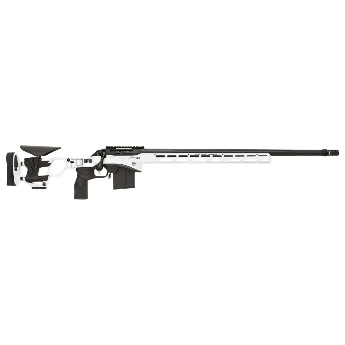 Cadex Defense CDX-SS SEVEN S.T.A.R.S. PRO 6mm Creedmoor 26" 1:7.5" Bbl Hybrid White/Black Rifle w/Hunting-Style MB CDXSS-PRO-6CM-26-CS20-D2A1N-HWB