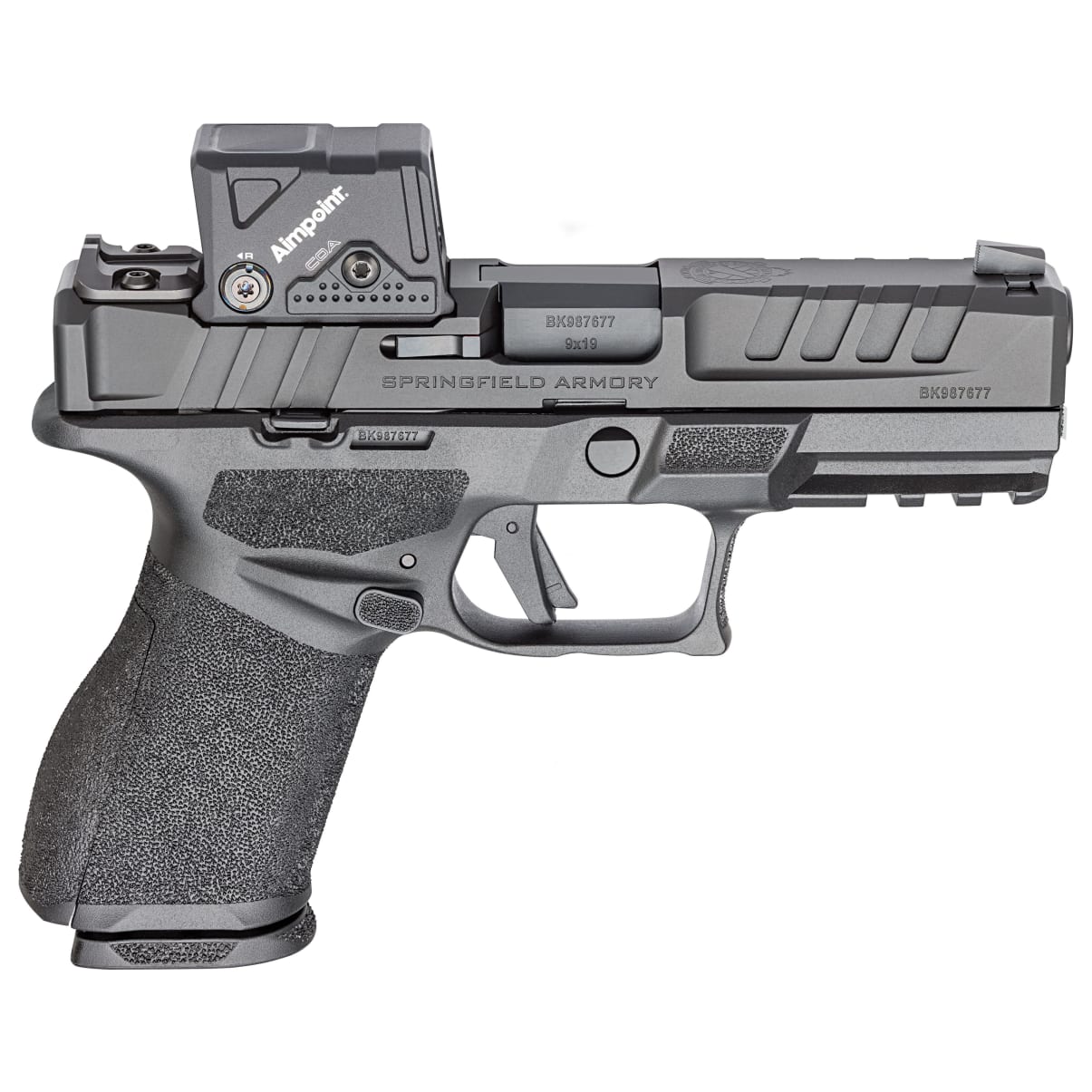 Springfield Armory Echelon COA 9mm 4" Bbl Black Handgun w/ Aimpoint COA Optic, 1x15rd & 1x18rd Mags EC9409B-COA - Main Image