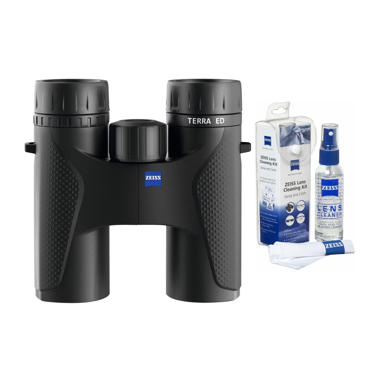 Zeiss Terra ED 10x32 Black Bino & 2oz Lens Care Kit - Main Image