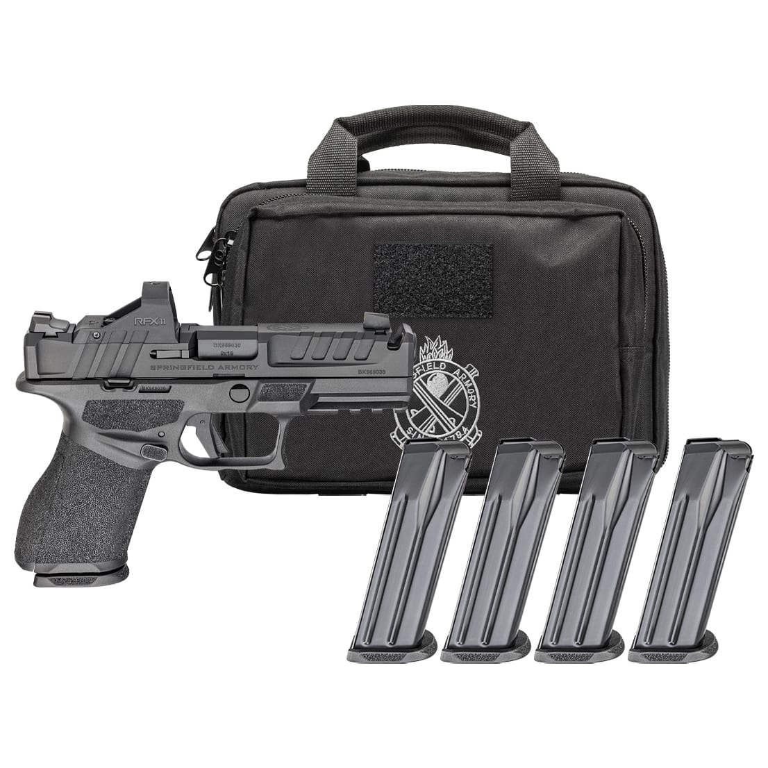 Springfield Armory Echelon 4.0C Compact 9mm 4" Bbl Black Handgun w/ Viridian RFX11 Optic, Pistol Bag, 4x15rd Mags EC9409B-COMP-15-PAC - Main Image