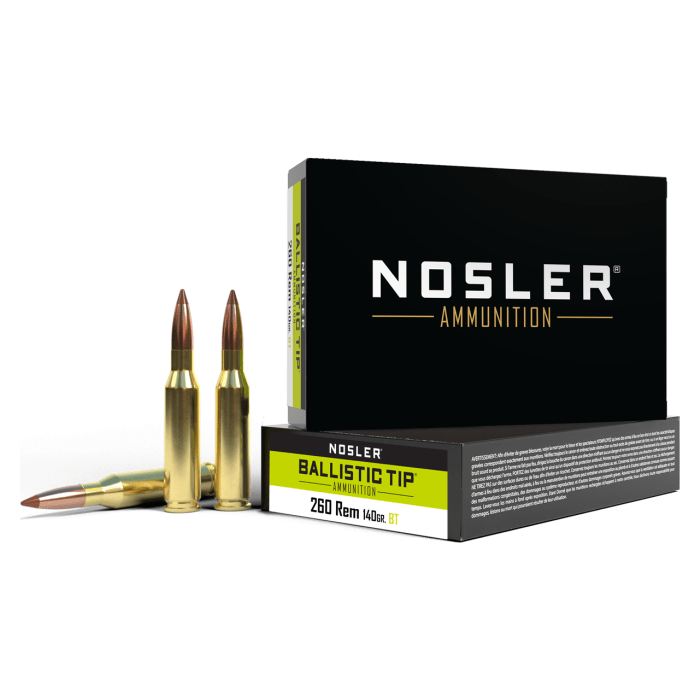 Nosler Ballistic Tip BTA - 260 Rem 140g BT SP (20ct) Ammunition 61027