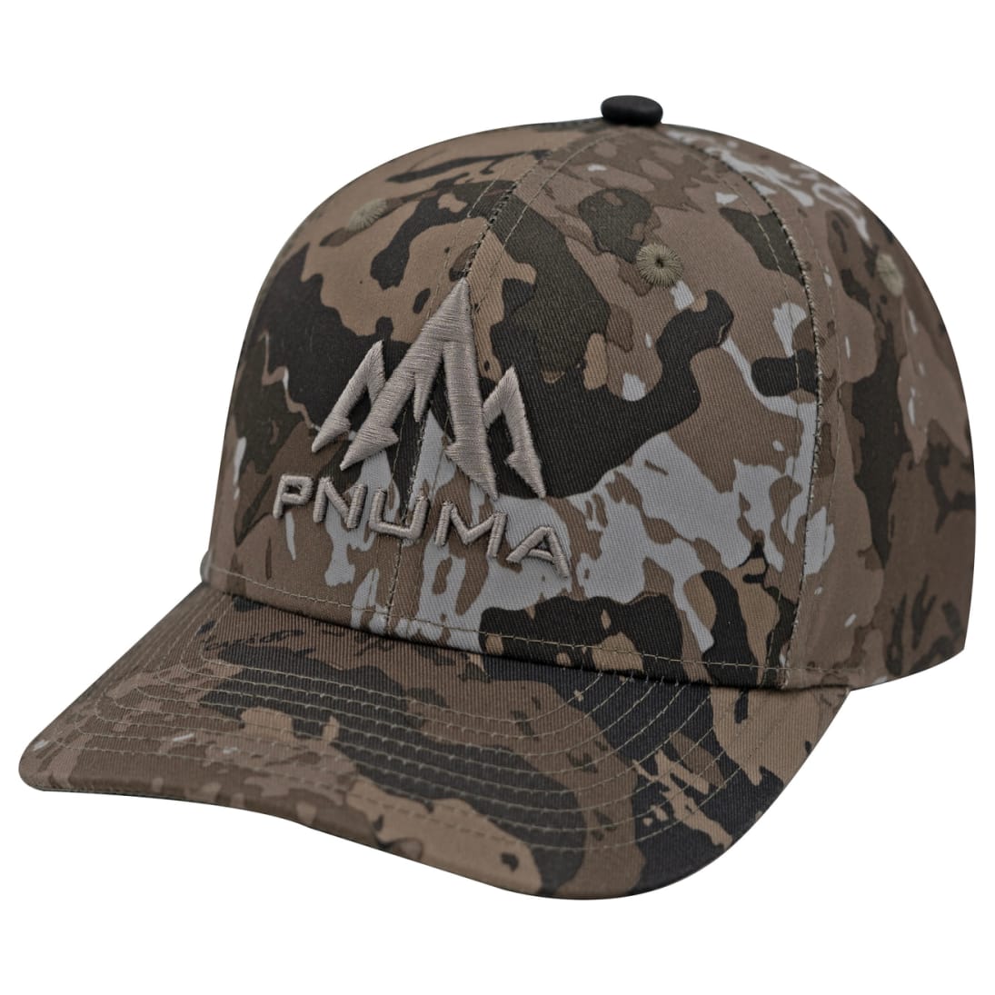 Pnuma Outdoors Logo Mountain Cap, Caza OV Camo CP-LM-OV