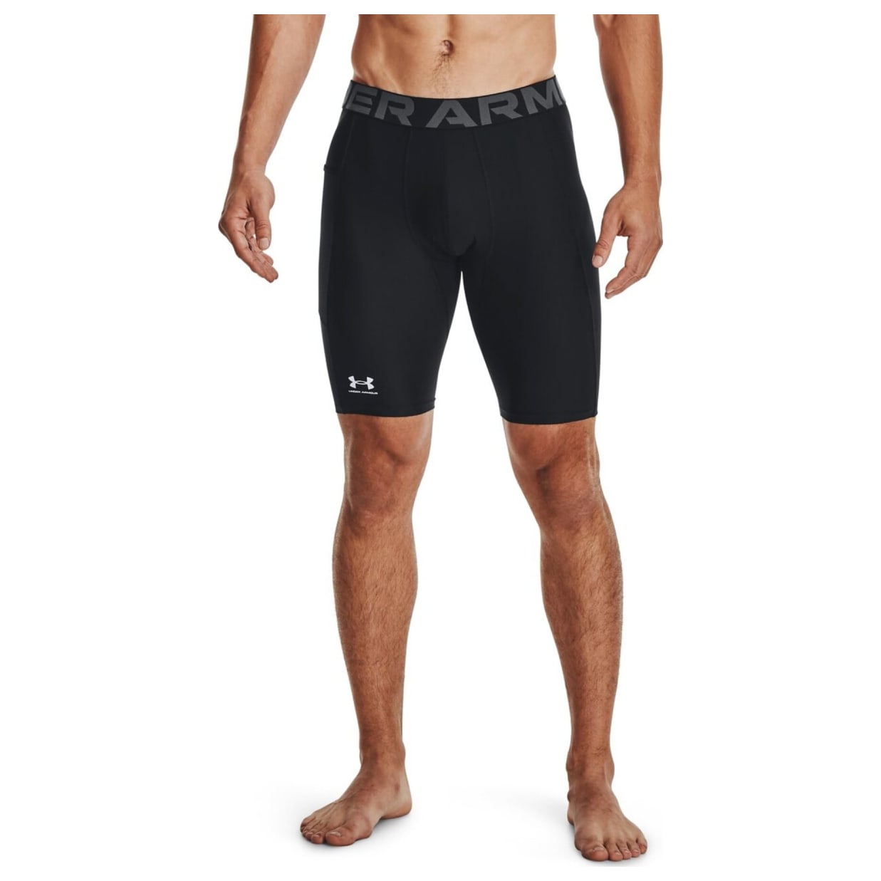 Under Armour Men's Heatgear Armour Black/White Long Shorts 1361602-00100 - Main Image