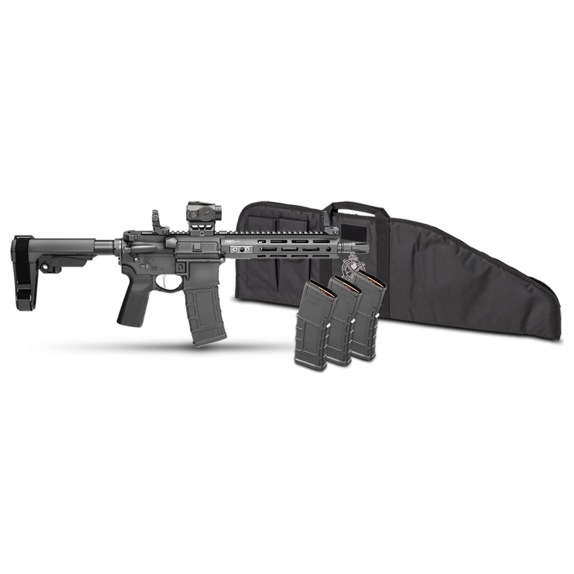 Springfield Armory Saint Victor.300 BLK 9.5" Bbl Black Pistol w/ Viridian Venta Green Dot, Rifle Bag, 4x30rd Mags, SBA3 Brace STV995300BV2SBA3-PAC - Main Image