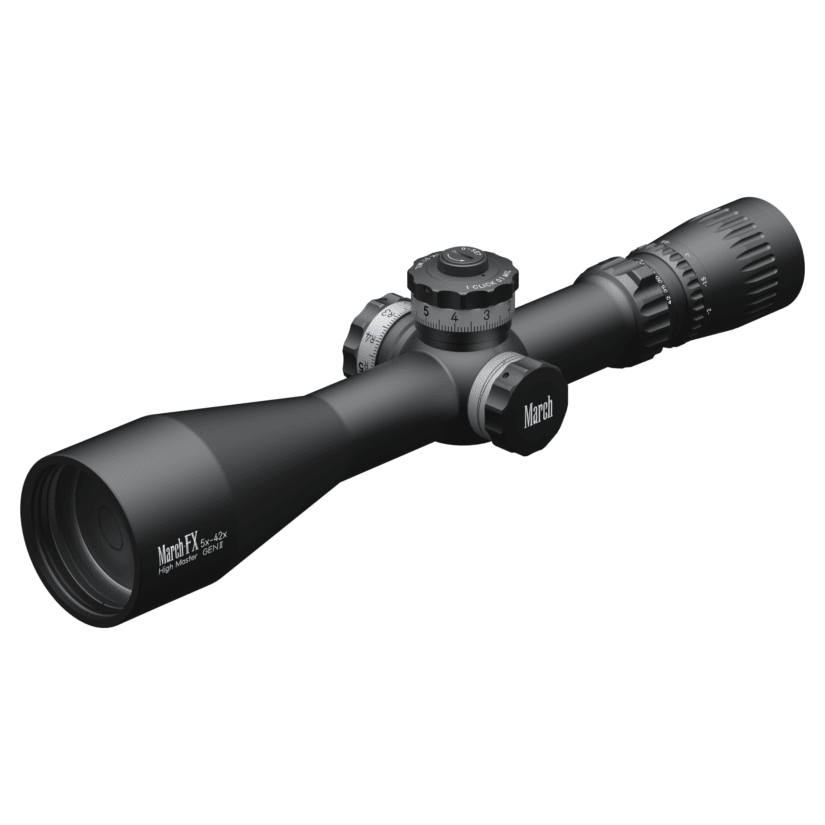 March FX Wide Angle 5-42x56mm G2 FFP FML-3 Reticle 0.1MIL Non-Illum Riflescope D42HV56WFML-G2-FML-3