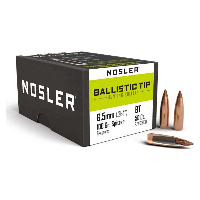 Nosler Ballistic Tip Hunting BT - 6.5mm 100g SP (50ct) Bullets 26100