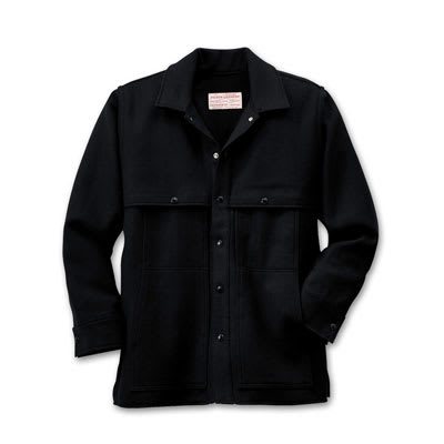 Filson SM Black Wool Cape Coat FIL-10048-BL