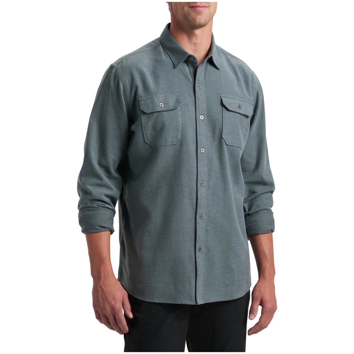 Kuhl Descendr Long Sleeve Flannel Overcast Men's Size S 7244-OVC-M-S