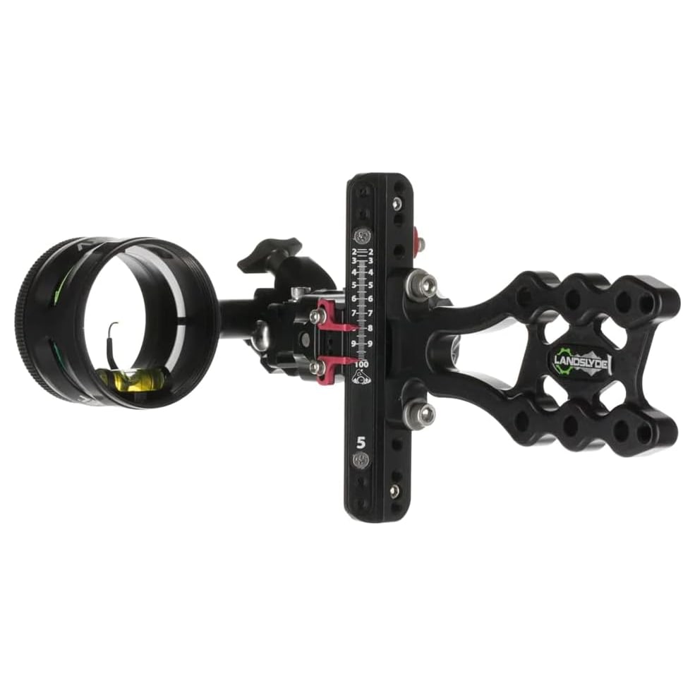 AXCEL Archery LANDSLYDE Slider Non-Dampened w/AVX-41 Scope Single-Pin .019 Green Fiber Black Bow Sight ALND-N119-4GB