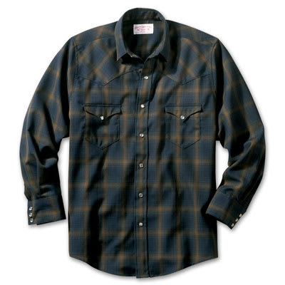 Filson Mens SM Blue-Multi Western Shirt 10390-DU