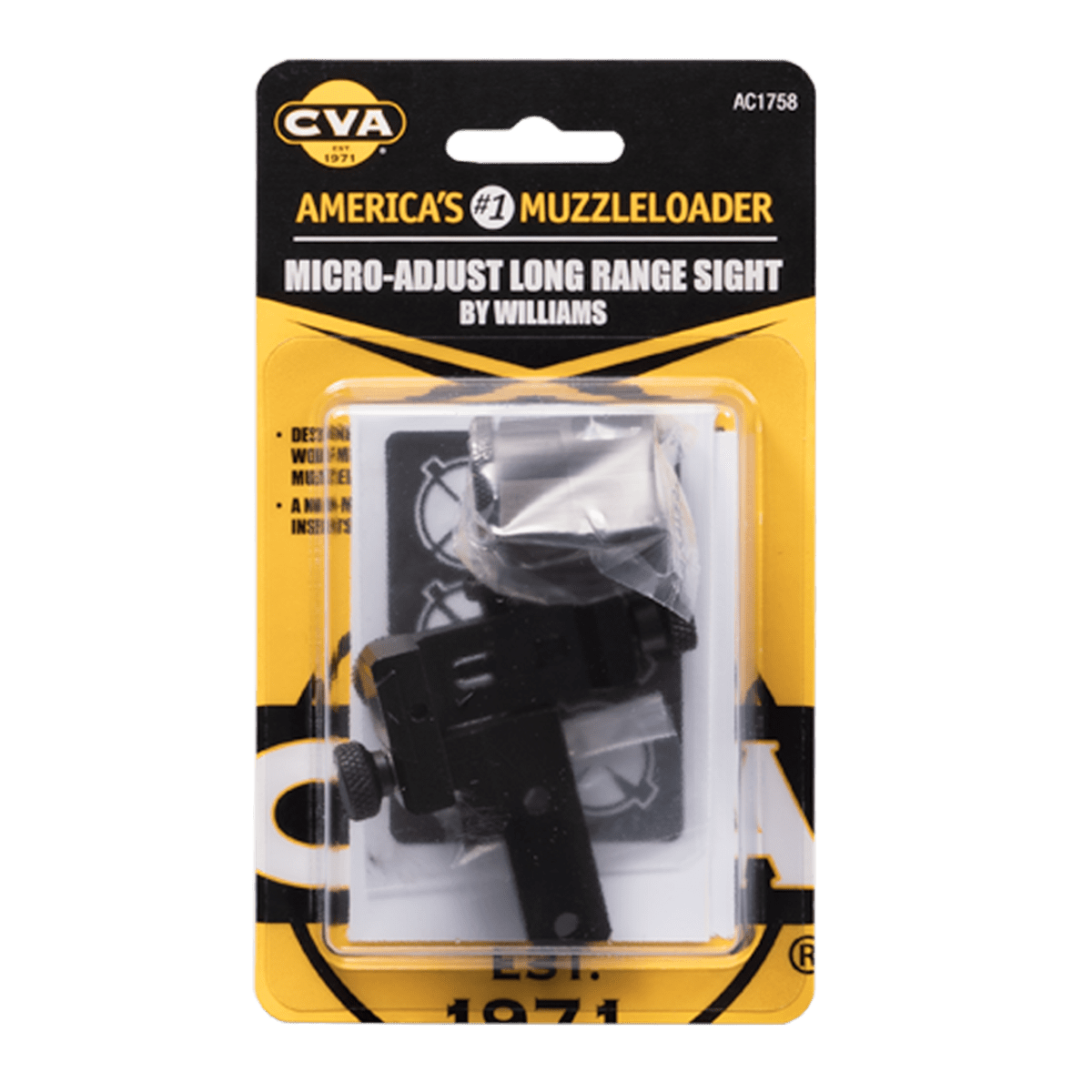 CVA Micro-Adjust Williams Western Long Range Rear Peep & Front Globe Sight Reticle Kit - Accura, Optima, and Wolf