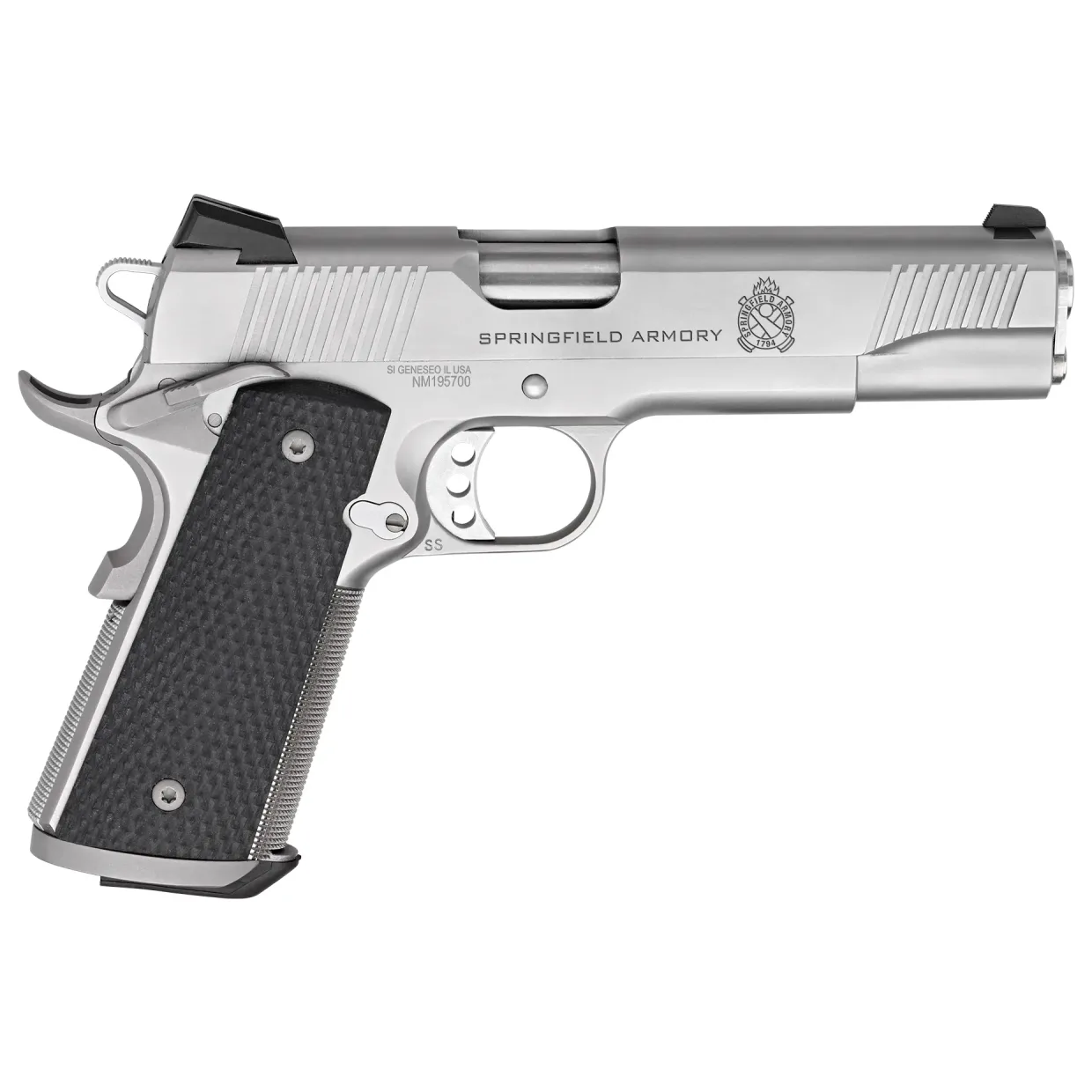 Springfield Armory 1911 Tactical Response .45 ACP 5" Bbl Stainless Handgun w/ 3-Dot Tritium Sights, Accessory Rail, 2x7rd Mags PC9107LCA18 - Main Image