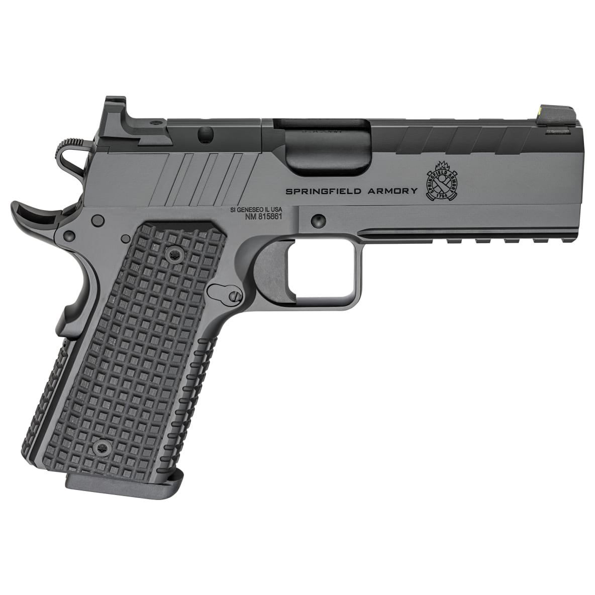 Springfield Armory 1911 Emissary 9mm 4.25" Bbl Black Handgun w/ AOS Plate, U-Notch Tritium Sights, 2x9rd Mags PX9227LAOS - Main Image