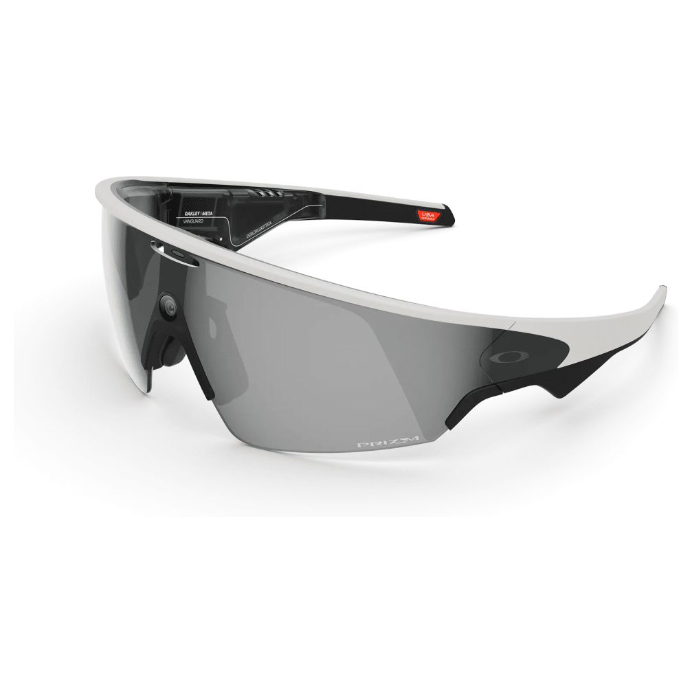 Oakley META Vanguard White w/Prizm Black Rectangle Shield - Toric Lens 6.25x4.24 Nylon (Semi-Rimless) Sunglasses OW8001-05