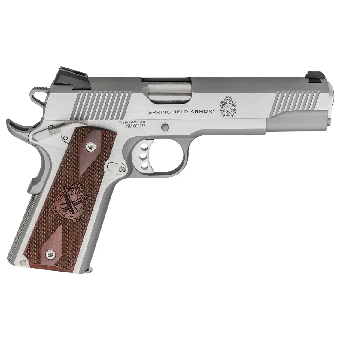 Springfield Armory 1911 Loaded .45 ACP 5" Bbl Stainless Handgun w/ 3-Dot Tritium Sights, Speed Trigger, 2x7rd Mags PX9151LCA - Main Image