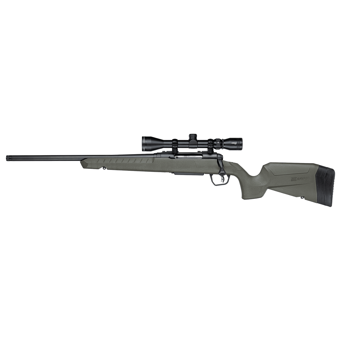 Savage Arms G4 Axis 2 XP Green LH .350 LEG 1:16" 5/8x24 18" Heavy Sporter Bbl Carbon Steel/Synth Matte BLK Rifle w/3-9x40 BDC Scope 33190 - Main Image