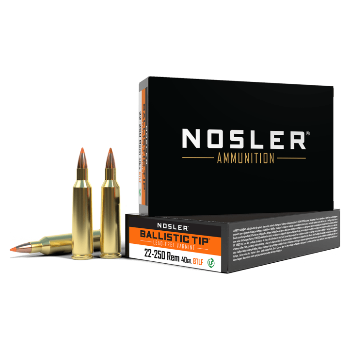 Nosler BT Varmint BTA - 22-250 Rem 40g BTLF SP (20ct) Ammunition 61044