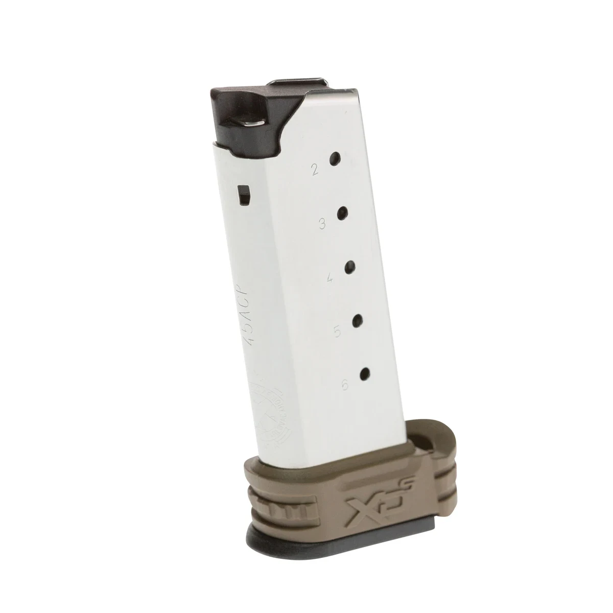 Springfield Armory XD-S .45 ACP 6rd Mid-Size Magazine w/Flat Dark Earth Sleeves for Backstraps 1 & 2 XDS5006DE - Main Image