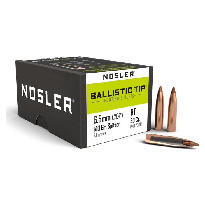 Nosler Ballistic Tip Hunting BT - 6.5mm 140g SP (50ct) Bullets 26140