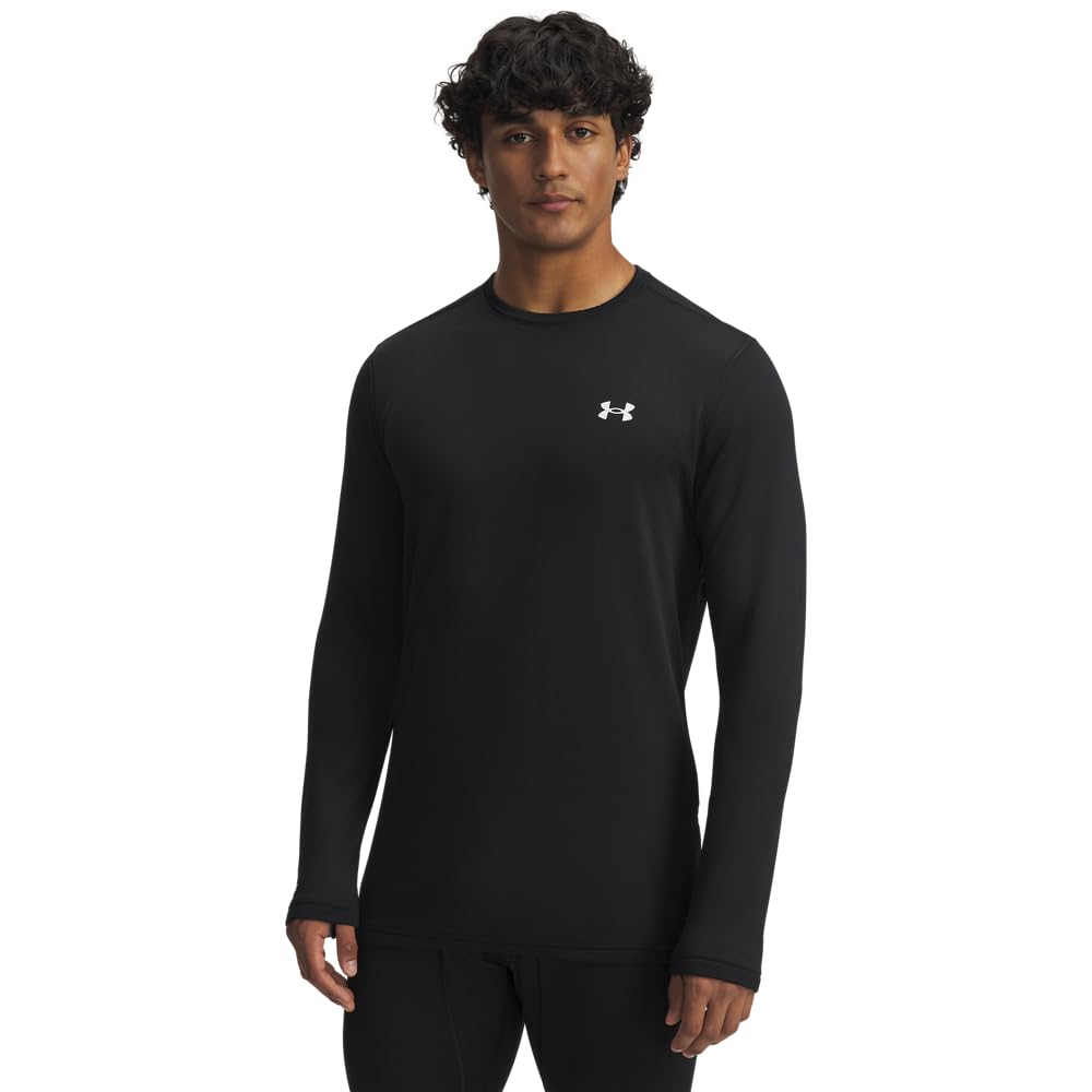 Under Armour Men's Coldgear Base 4.0 Crew Longsleeve Black/White Shirt 6005300-00100 - Main Image