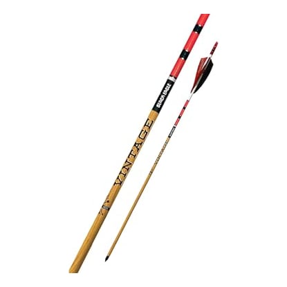 Black Eagle 19/64" Factory Fletched Arrow Vintage Crested Feathers R/W/B 6pk .005"-400 329