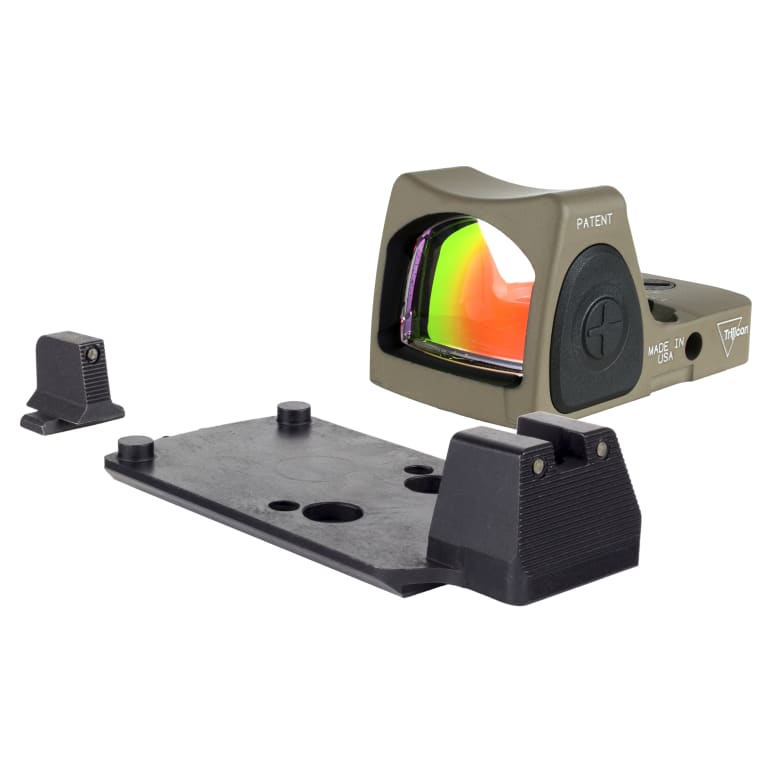 Trijicon Dual Defense Kit FDE RMRType 2 with M17/18 Mount w/Integrated Bright & Tough Optic Height Sights RM06-C-700816