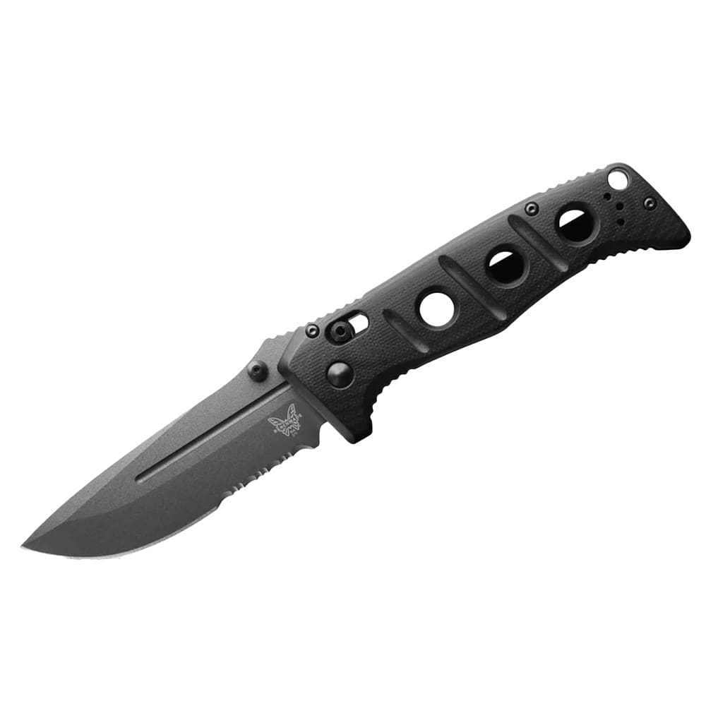 Benchmade Adamas Magnacut 63-65HRC Drop-point Serrated Knife w/Black G10 Handle 275SGY-03 - Main Image