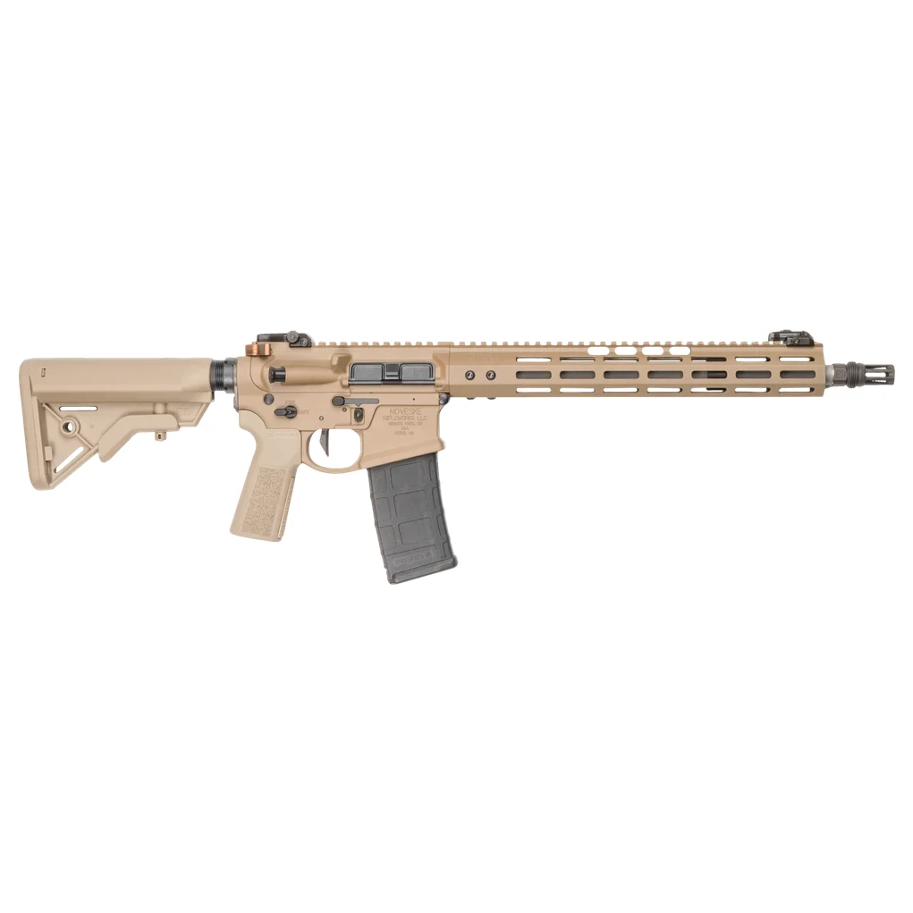 Noveske N4 Afghan Lo-Pro 5.56mm 1/2x28 1:7 SS 14.5" Bbl Pinned Long Pig Pen FH NSR-13.5 M-LOK Love Handle NSS Trig Bravo Stock FDE Rifle 02002554-FDE - Main Image