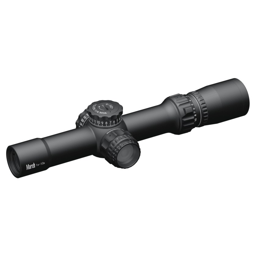 March Compact Tactical 1-10x24mm SFP MTR-1 Reticle 1/4MOA 6Level Illum Riflescope D10V24TI-MTR-1