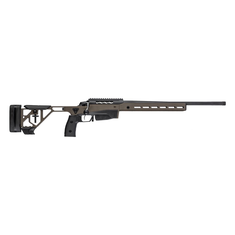 Tikka T3X Ace Game Cerakote Graphite Black 223 REM NS 24.3 Fluted BBL 1:1/8 5/8x24 TPI RH 6RD Alum ADJ CHK / Cerakote Midnight Bronze J03565