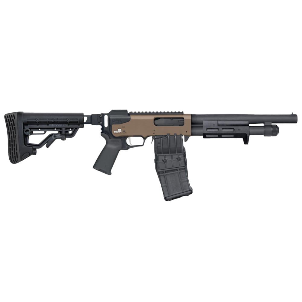 Mossberg 590RM Folding Stock (NFA) 12ga 11.5" Bbl Cylinder Choke Tube Pica Rail Magbul MBUS RSS 2.75" Chamber 10+1 Pump-Action Shotgun 50229