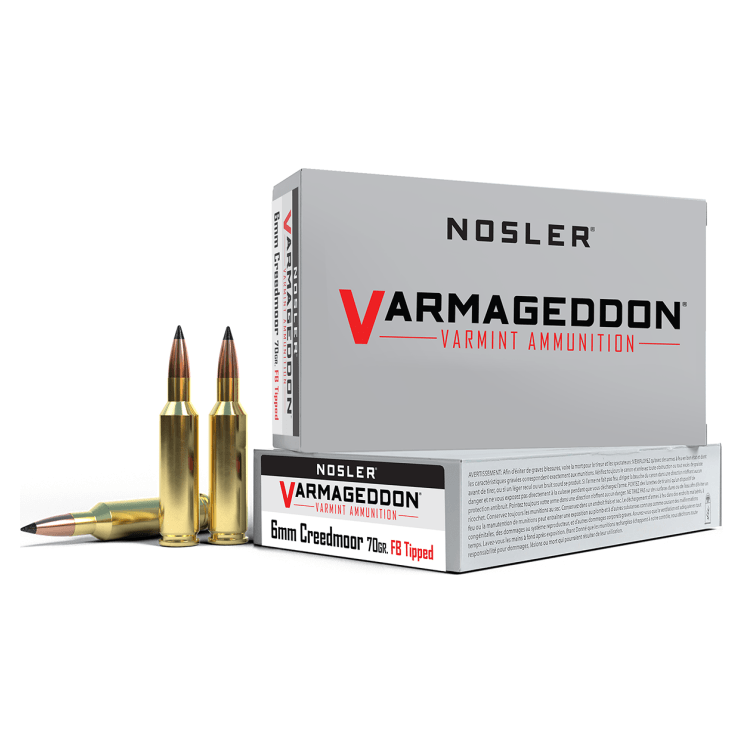 Nosler Varmageddon VGA - 6mm Creedmoor 70g VG FBT (20ct) Ammunition 65170