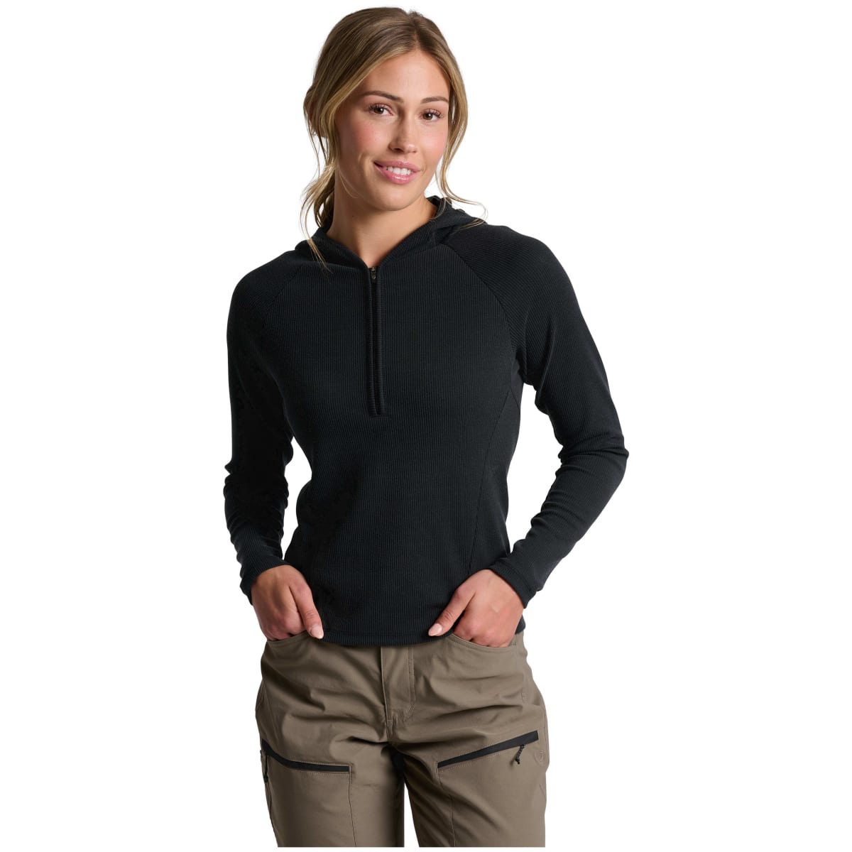 Kuhl Remi 1/2 Zip Hoody Long Sleeve Black Women's Size XS 8575-BK-W-XS