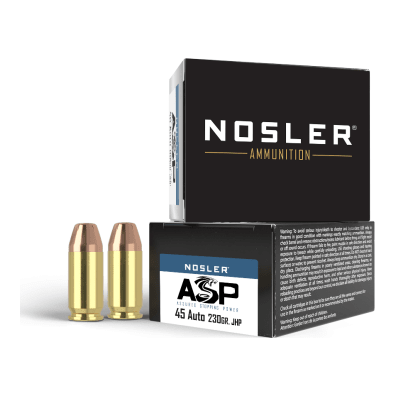 Nosler Assured Stopping Power (ASP) Handgun ASP - Suppressor Ready 45 ACP 230g HG JHP (20ct) Ammunition 51277