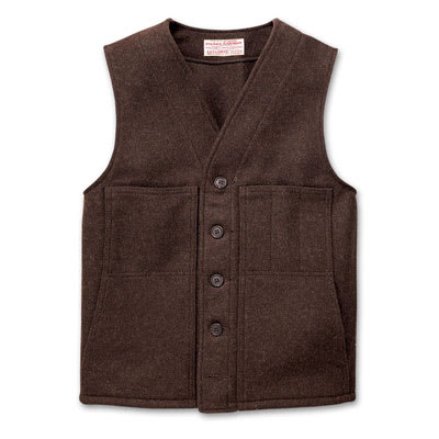 Filson 40 Brown Mackinaw Wool Vest FIL-10056-BR