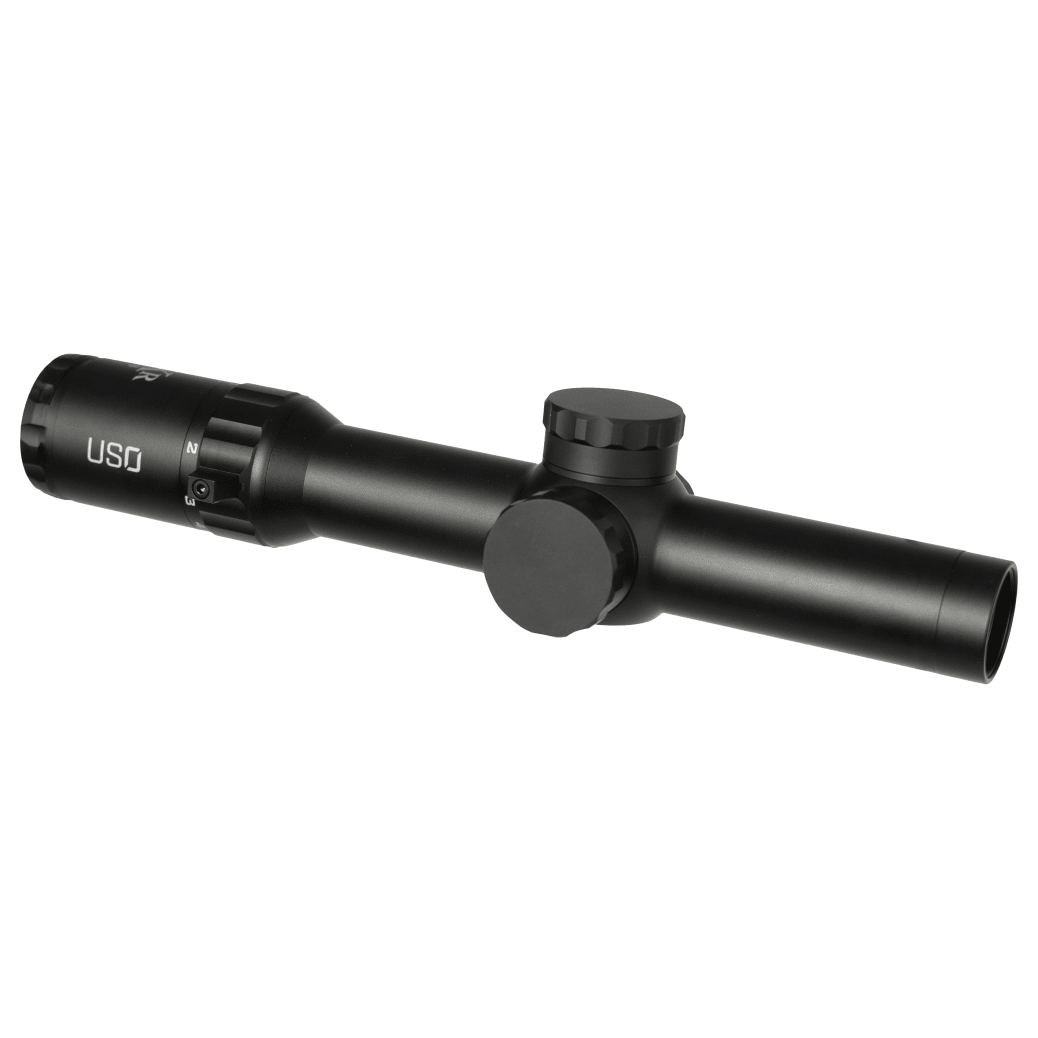 US Optics 1-6x24mm 34mm Tube Digital Red SFP Simple Crosshair 2 MOA Red Dot Elevation and Windage Zeroing Knob with 1/4 MOA Adjustments SXR-1-6-SFP