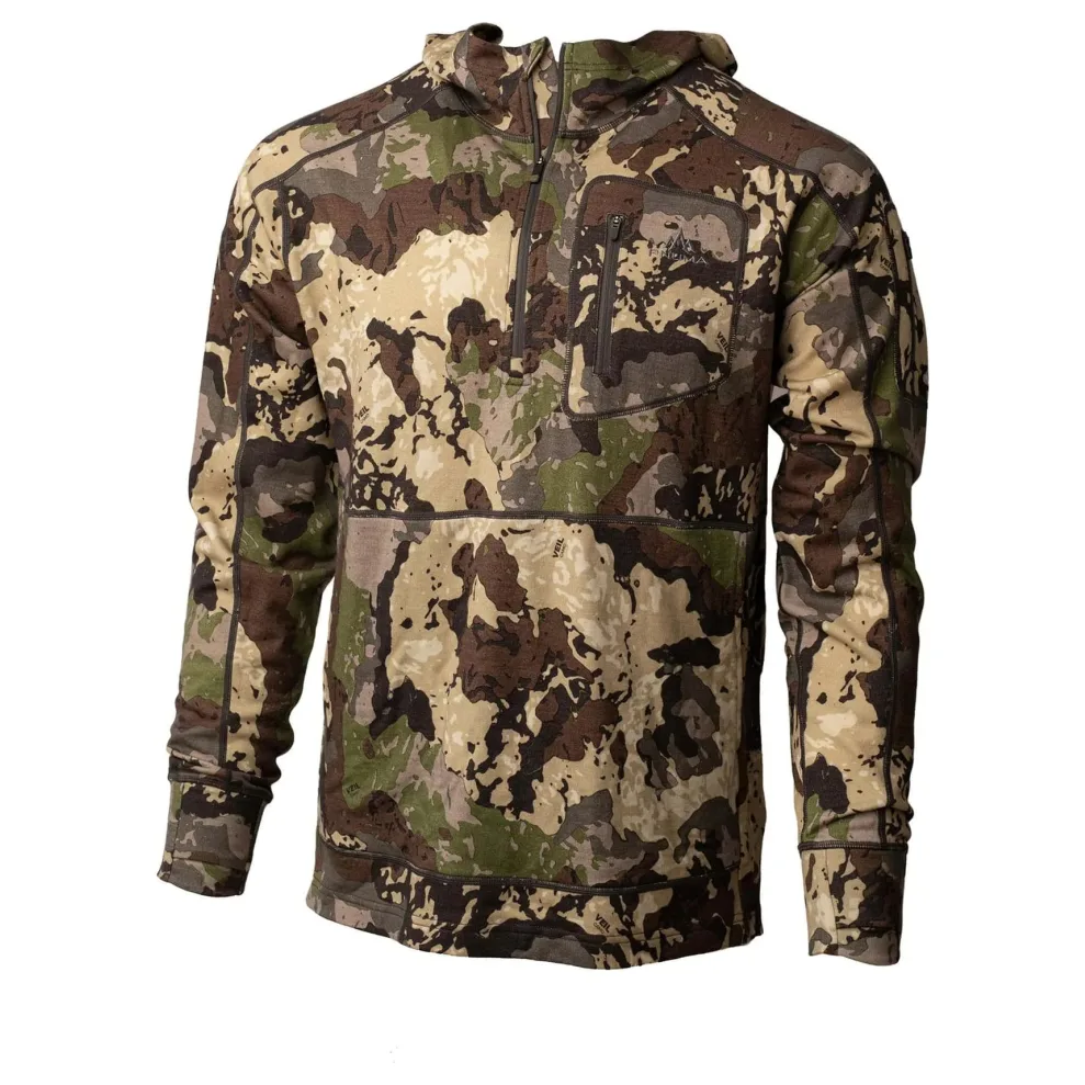 Pnuma Outdoors Merino Wool Gunnison Hoodie, Caza Camo LG P905CL