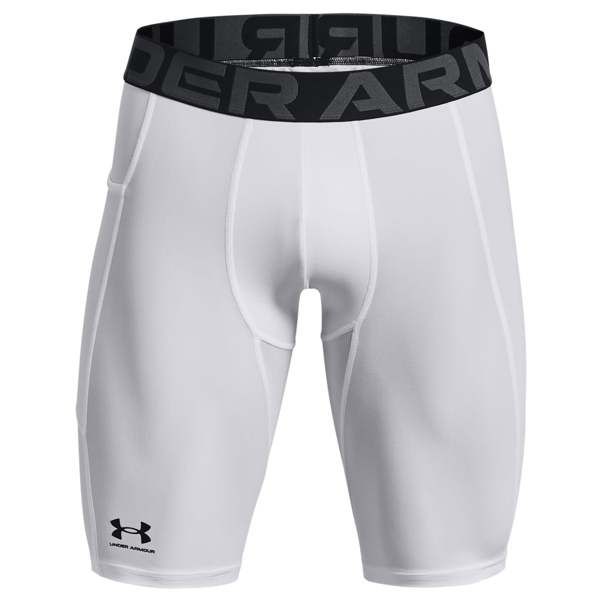 Under Armour Men's Heatgear Armour White/Black Long Shorts 1361602-10000 - Main Image