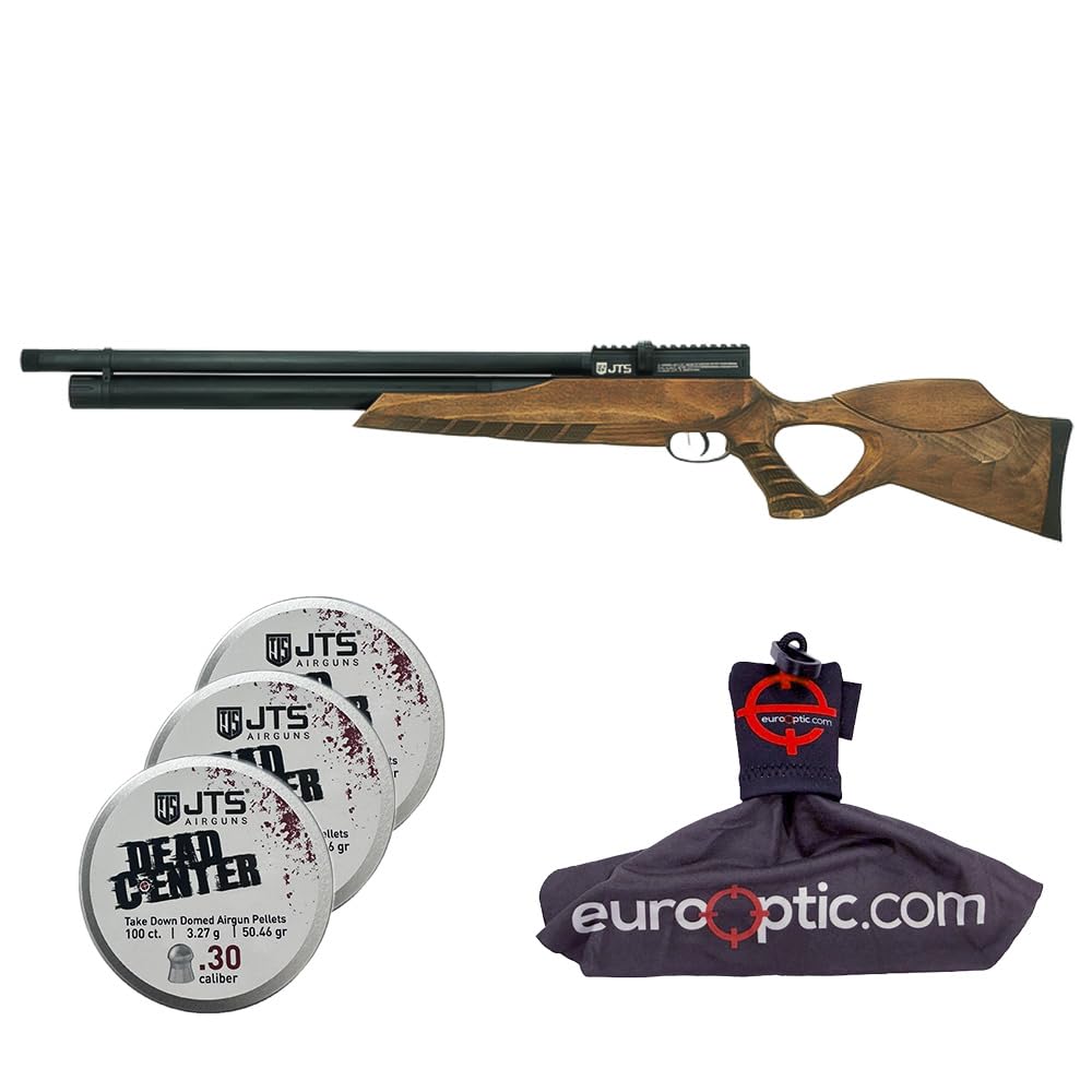 JTS Airacuda Max Big Bore .30 Cal Wood PCP Air Rifle with 3.25g Ammo and Cleaning Kit JAGACUDAM30 - Main Image