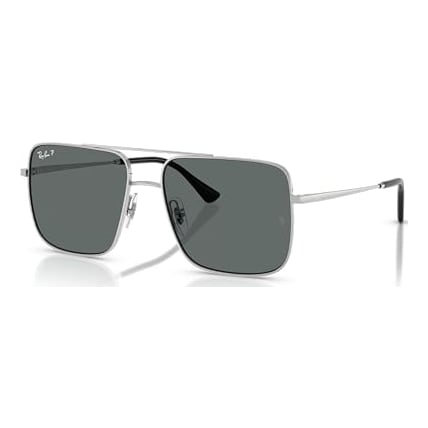 Ray-Ban Silver Dark Grey Polar 0RB3758-0038156