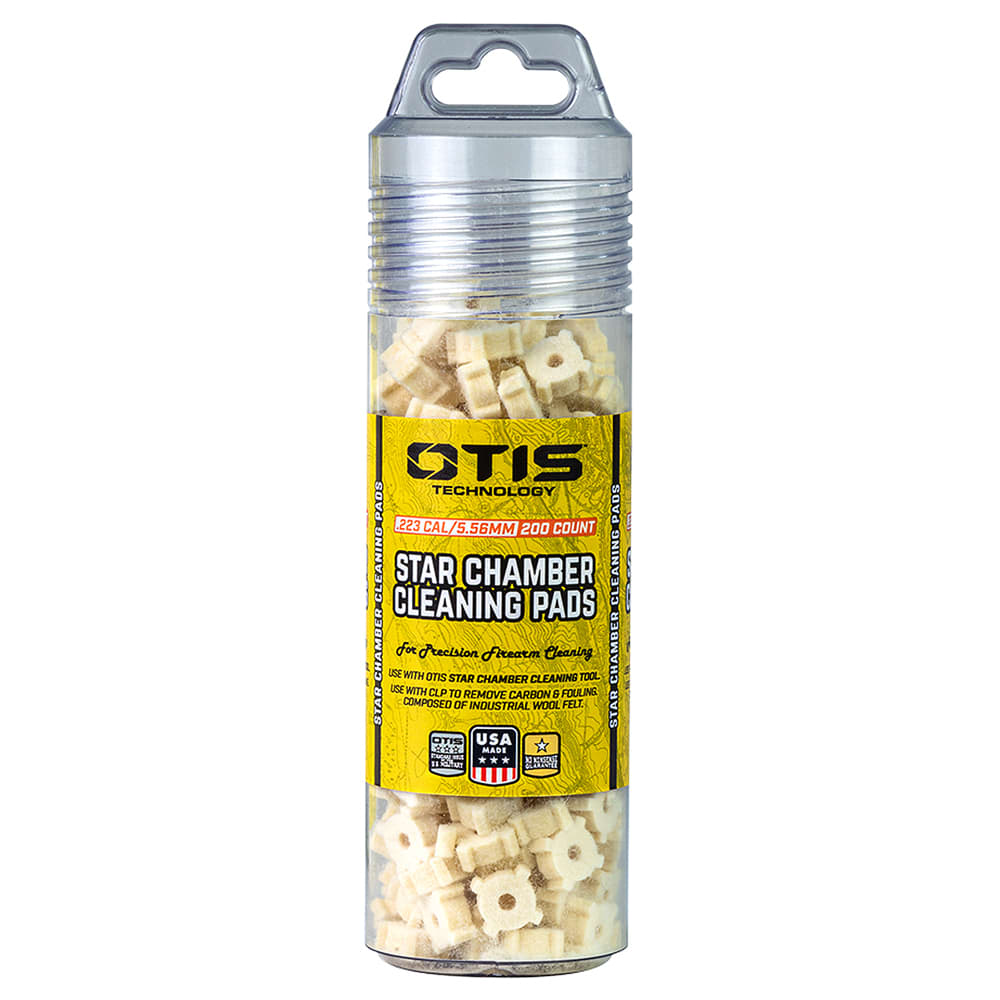 OTIS 200 Star Chamber Cleaning Pads In Twist Top Container (5.56mm) MSR/AR Tool FG-2715PD-200