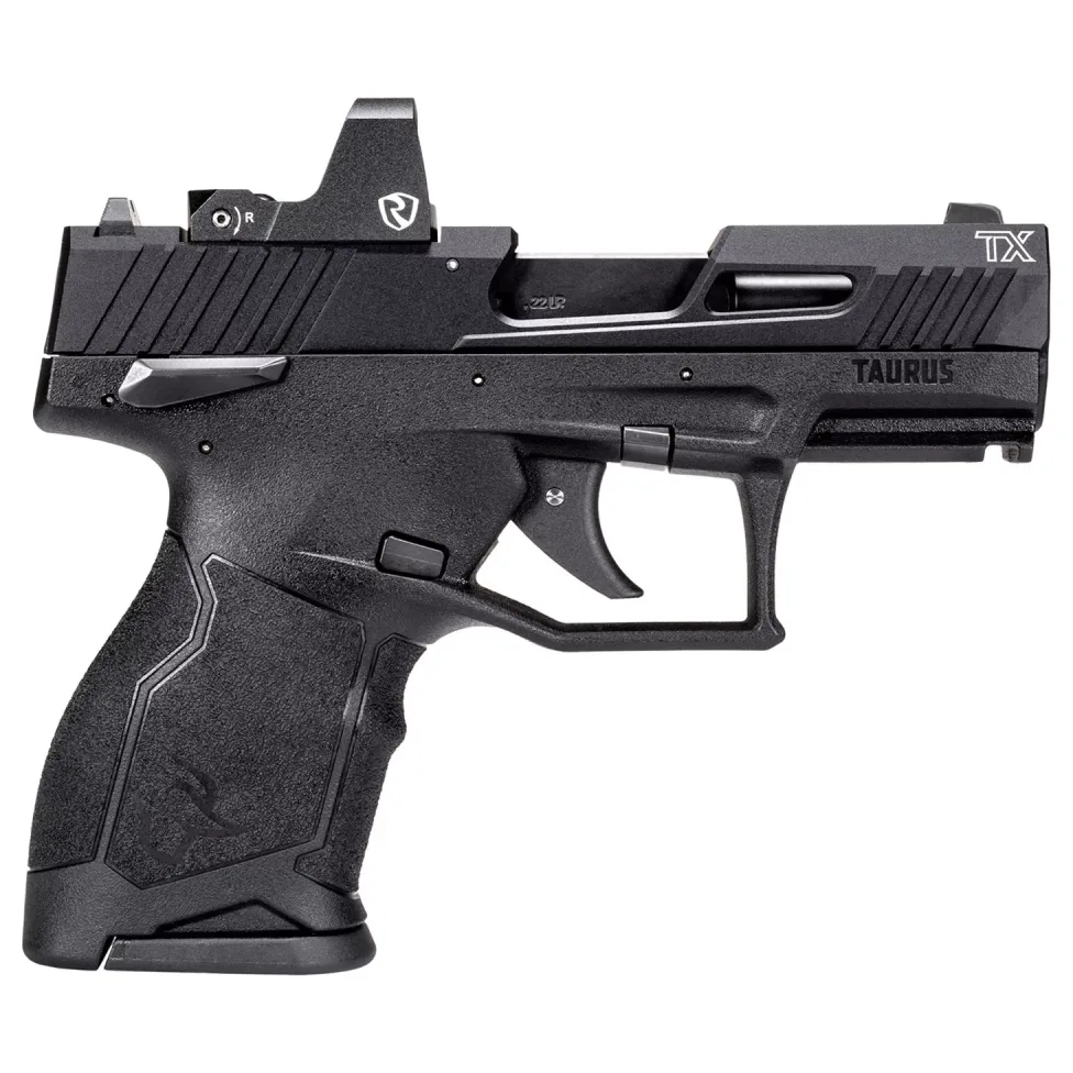 Taurus TX22 COMPACT 22LR 3.6'' Bbl 2x13 rd Mags w/ Optic and Accessory Threaded Barrel Polymer Black Semiauto Pistol 1-TX22131-RD - Main Image