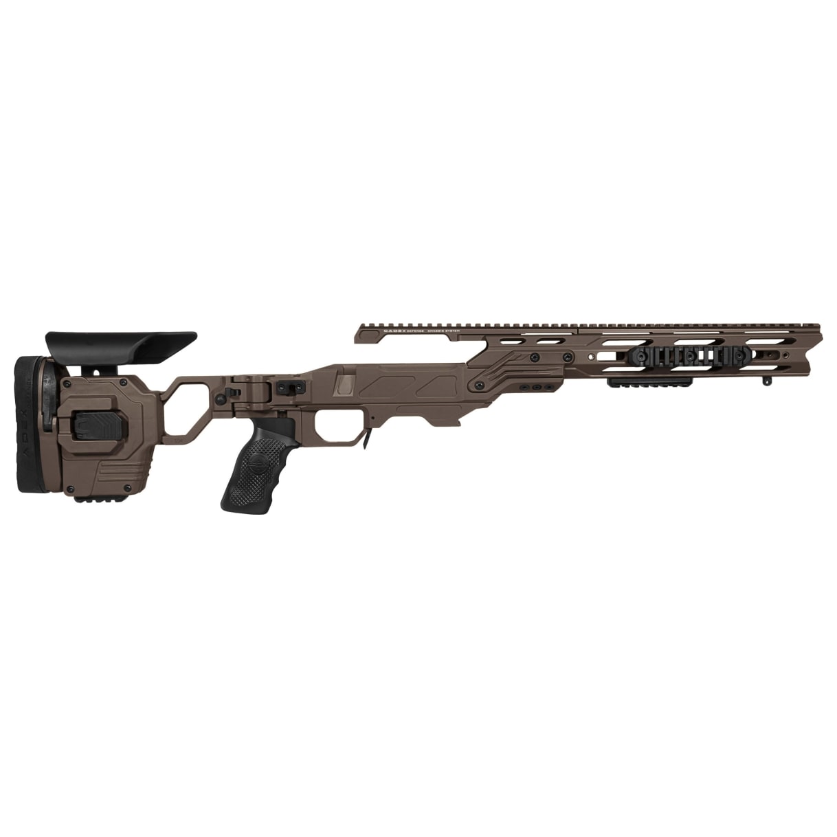 Cadex Defense Lite Strike Stealth Shadow Vortex DSSF 3.055" 20 MOA Short Action Rifle Stock Chassis STKLT-STL-RH-SA-R208B-SSV