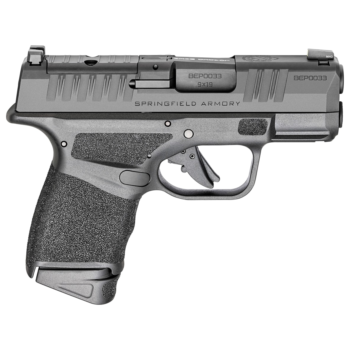 Springfield Armory Hellcat 9mm 3" Bbl Black Optic Ready CA Compliant Handgun w/ U-Dot Tritium Sights, Accessory Rail, 2x10rd Mags HC9319BOSPCA - Main Image