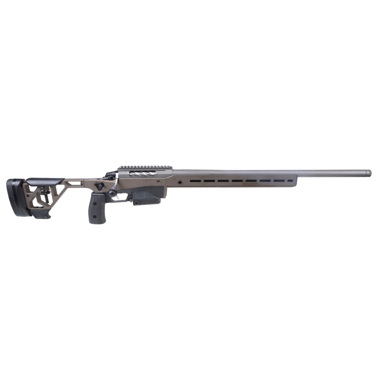 Tikka T3X Ace Target Cerakote Tungsten 6.5 CM NS 23.7 BBL 1:1/8 5/8x24 TPI RH 2-stage 10RD Alum ADJ CHK / Cerakote Midnight Bronze J04002