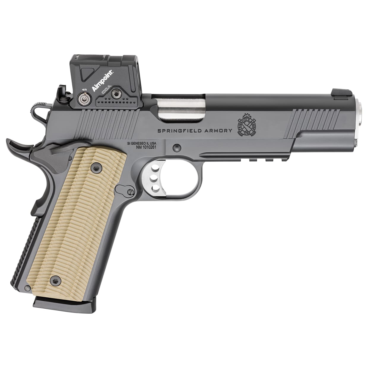 Springfield Armory 1911 Operator .45 ACP 5" Bbl Black Handgun w/ AOS Plate, 2x8rd Mags PO9230COA - Main Image